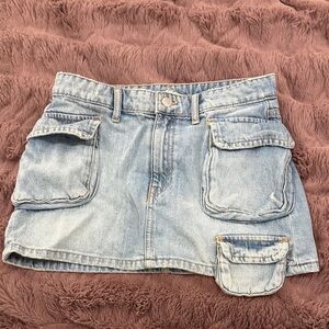Zara Light Blue Denim Mini Skirt